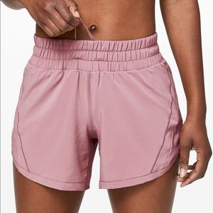 Lululemon Track That Mid Rise Lines Short 5" Vintage Mauve Pink